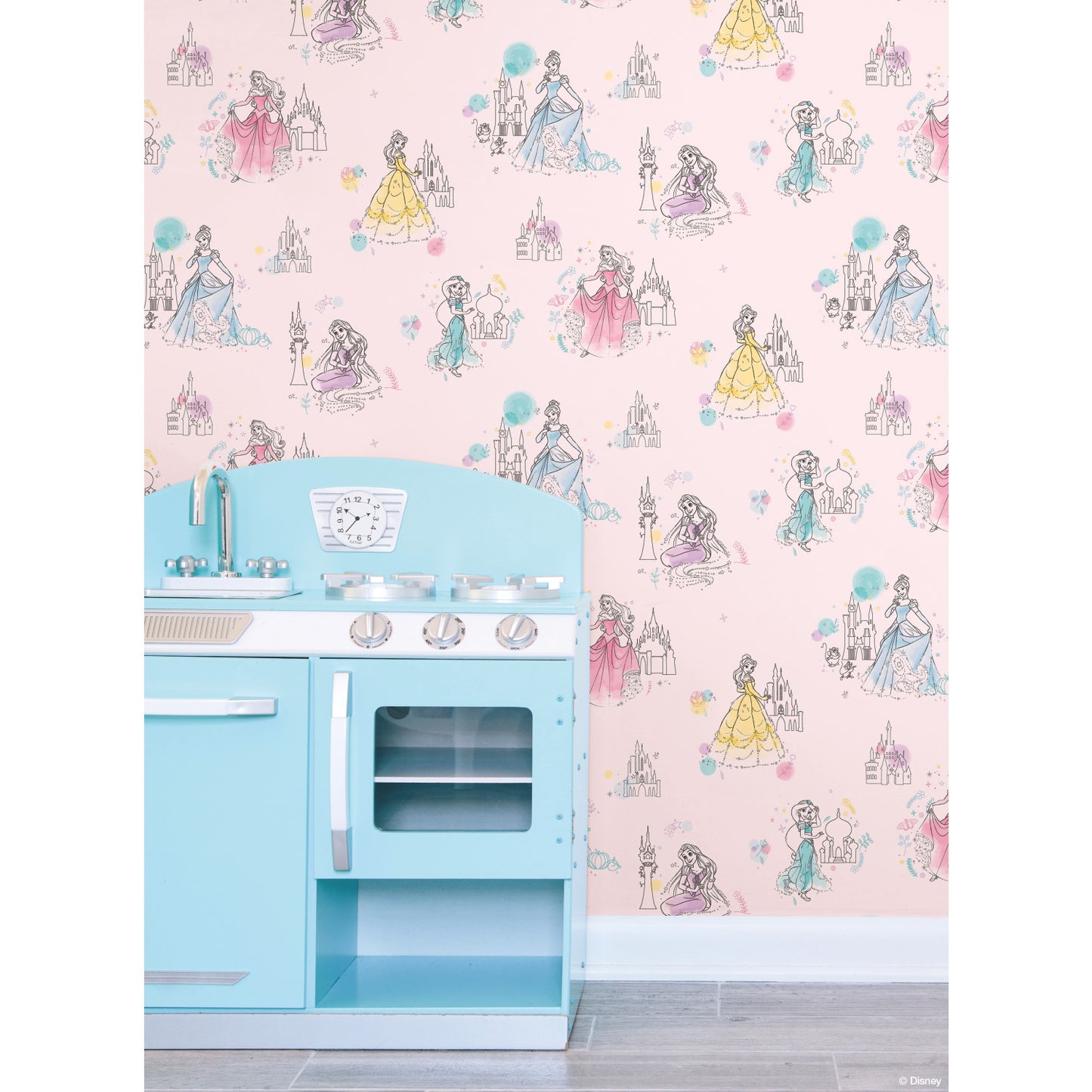 York Wallcoverings Disney Kids Vol. 4 Disney Princess Pretty Elegant Pink Wallpaper  Children and Nursery Pinks   - DI0969