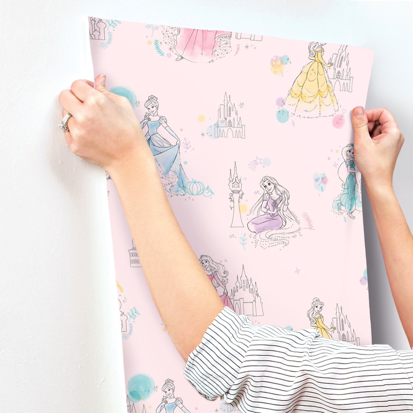 York Wallcoverings Disney Kids Vol. 4 Disney Princess Pretty Elegant Pink Wallpaper  Children and Nursery Pinks   - DI0969