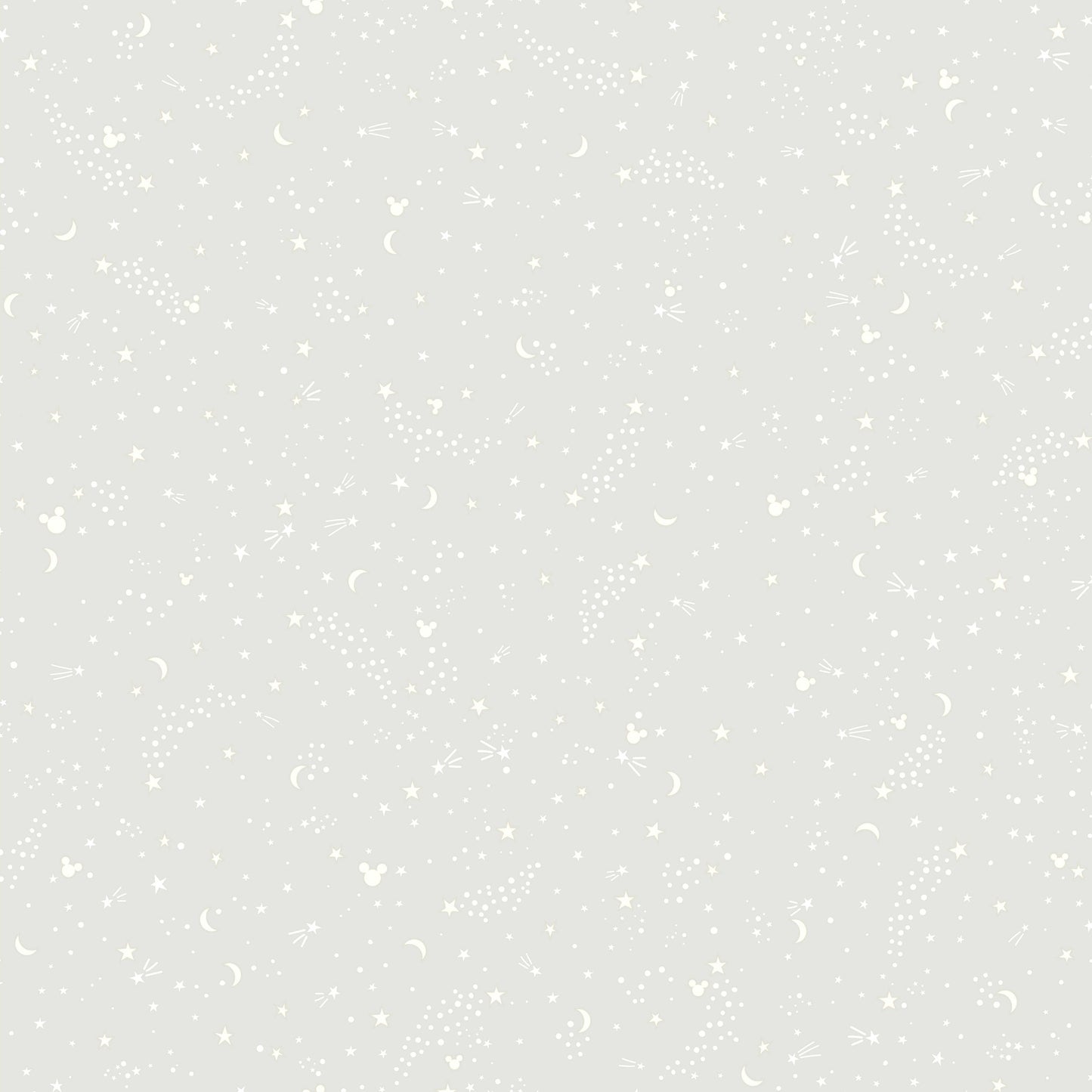 Soft light-grey background with a delicate white celestial pattern of stars and crescent moons.