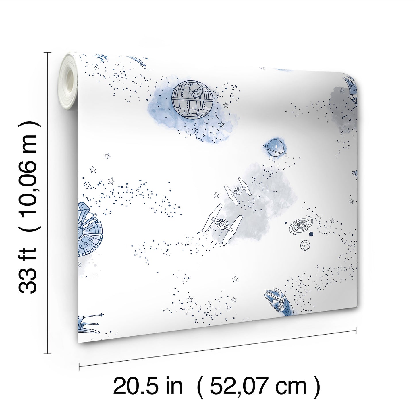 York Wallcoverings Candice Olson Natural Splendor Star Wars: Good Night Galaxy Blue Wallpaper  Children and Nursery Blues   - DI0998