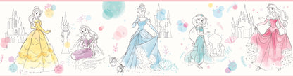 York Wallcoverings Candice Olson Natural Splendor Disney Princess Pretty Elegant Blue and Green Border  Children and Nursery Blues   - DI1021BD