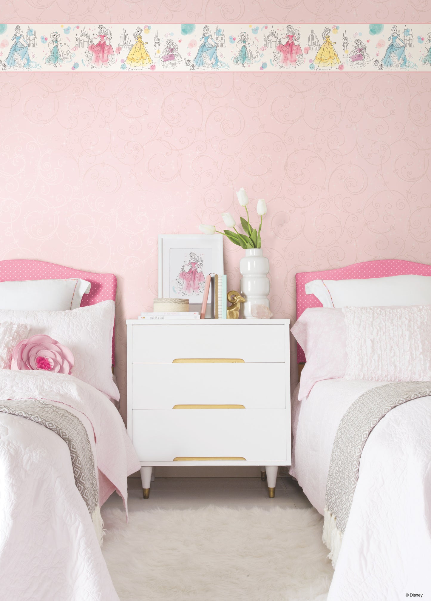 York Wallcoverings Candice Olson Natural Splendor Disney Princess Pretty Elegant Blue and Green Border  Children and Nursery Blues   - DI1021BD