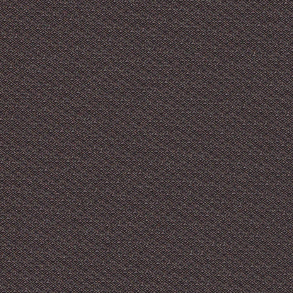 Espresso-brown textured woven fabric with a subtle diamond lattice pattern; ideal for upholstery.