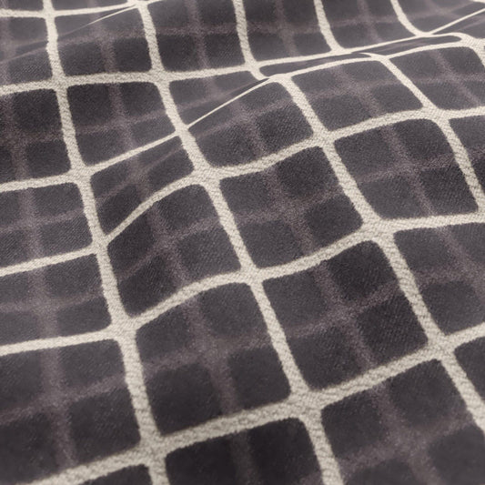 JF Fabrics  DIAMOND 94 Fabric Texture, Geometric Dark Grey, Cream  Velvet - 9753694 J9541