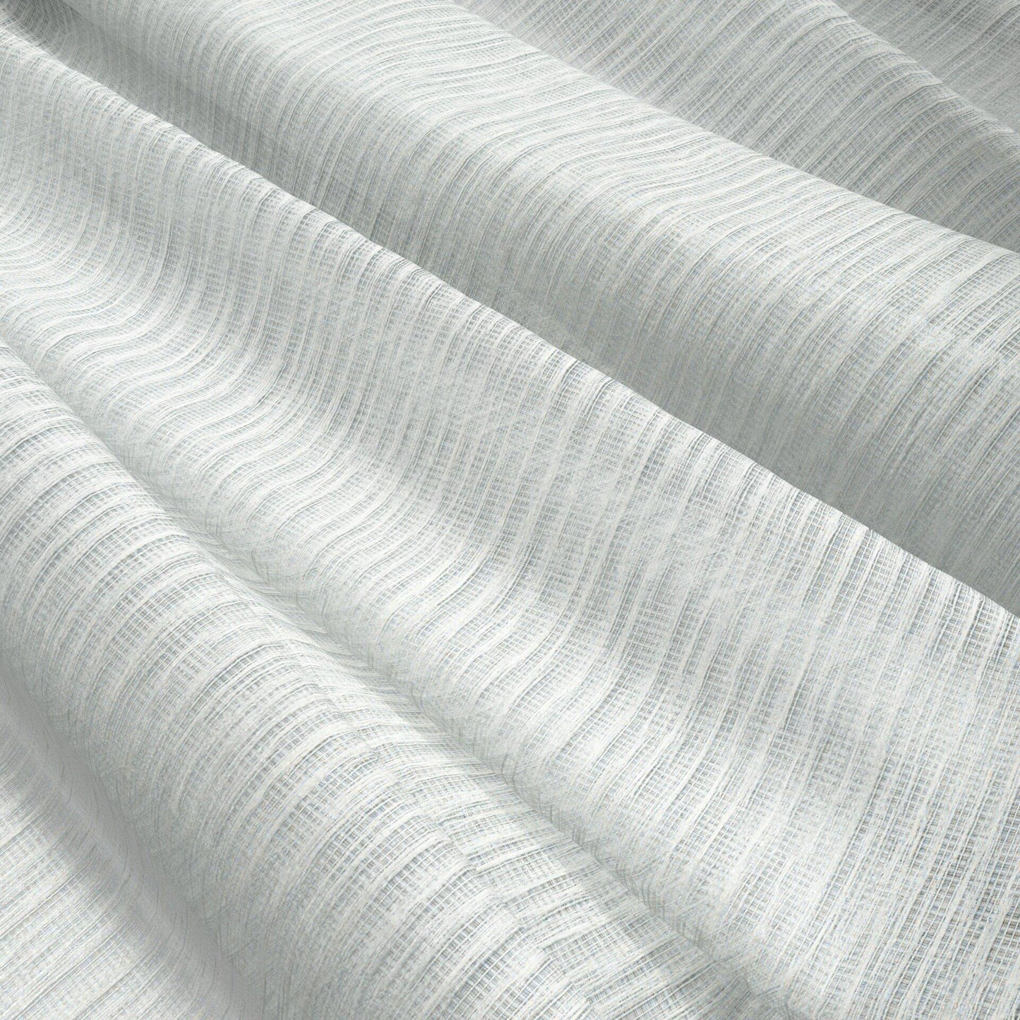 Seafoam green sheer fabric with soft drape and subtle linear strie texture.