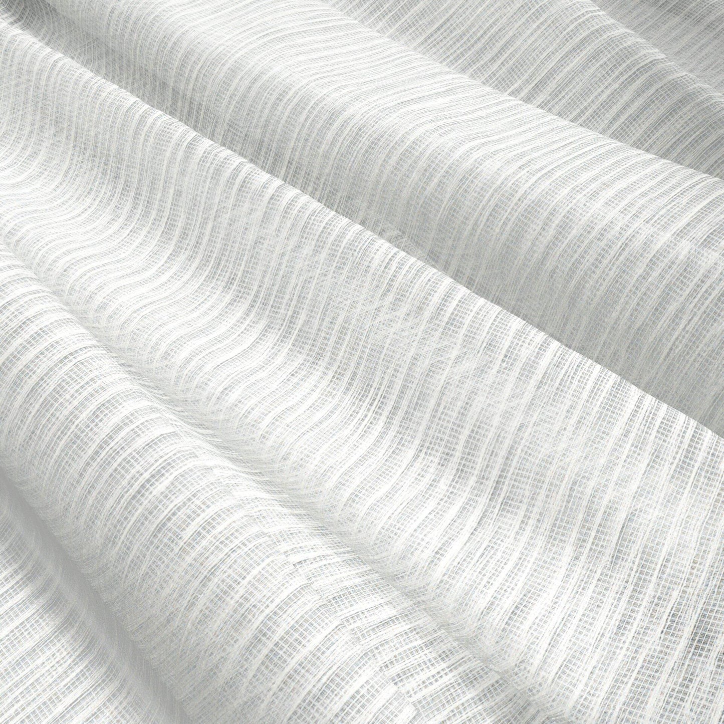 Ivory sheer fabric with a subtle ribbed texture and soft drape, airy weave; wide width and double width.