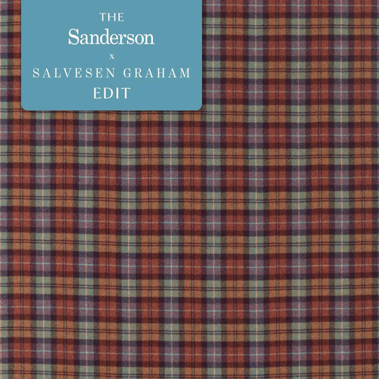 SANDERSON Fenton Check Fabric Checks Russet,Amber   - DISW236742