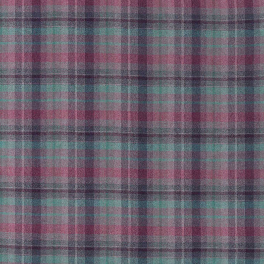 SANDERSON Samphrey Check Fabric Checks Fig,Teal   - DISW236745
