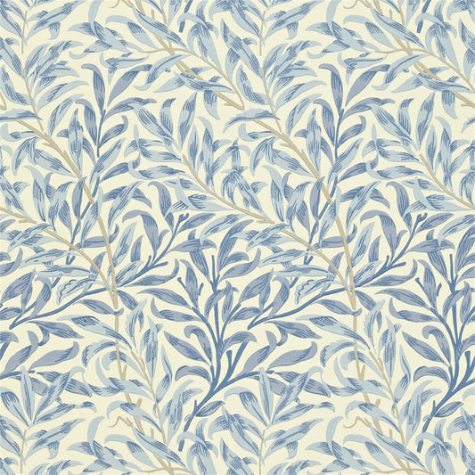 MORRIS & CO WILLOW BOUGHS Wallpaper Leaves , Trees Blue  Surface- Printed Wallpaper - DJA1WB103