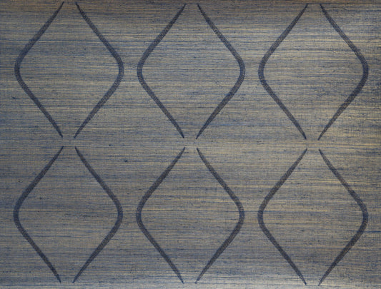York Wallcoverings Candice Olson Natural Splendor Marquise Indigo Wallpaper  Grasscloth Blues   - DL2903