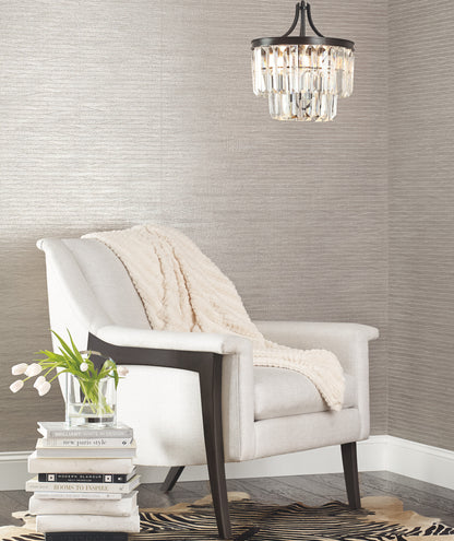 York Wallcoverings Candice Olson Natural Splendor Lombard Dark Silver Wallpaper  Grasscloth Greys   - DL2912