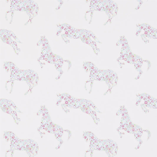 SANDERSON OUTLET Pretty Ponies Wallpaper Kids Pink,Sky   - DLIT214036