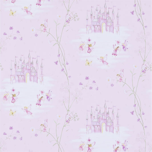 SANDERSON Fairy Castle Wallpaper Kids Pink  Gravure Printed Wallpaper - DLIT214046