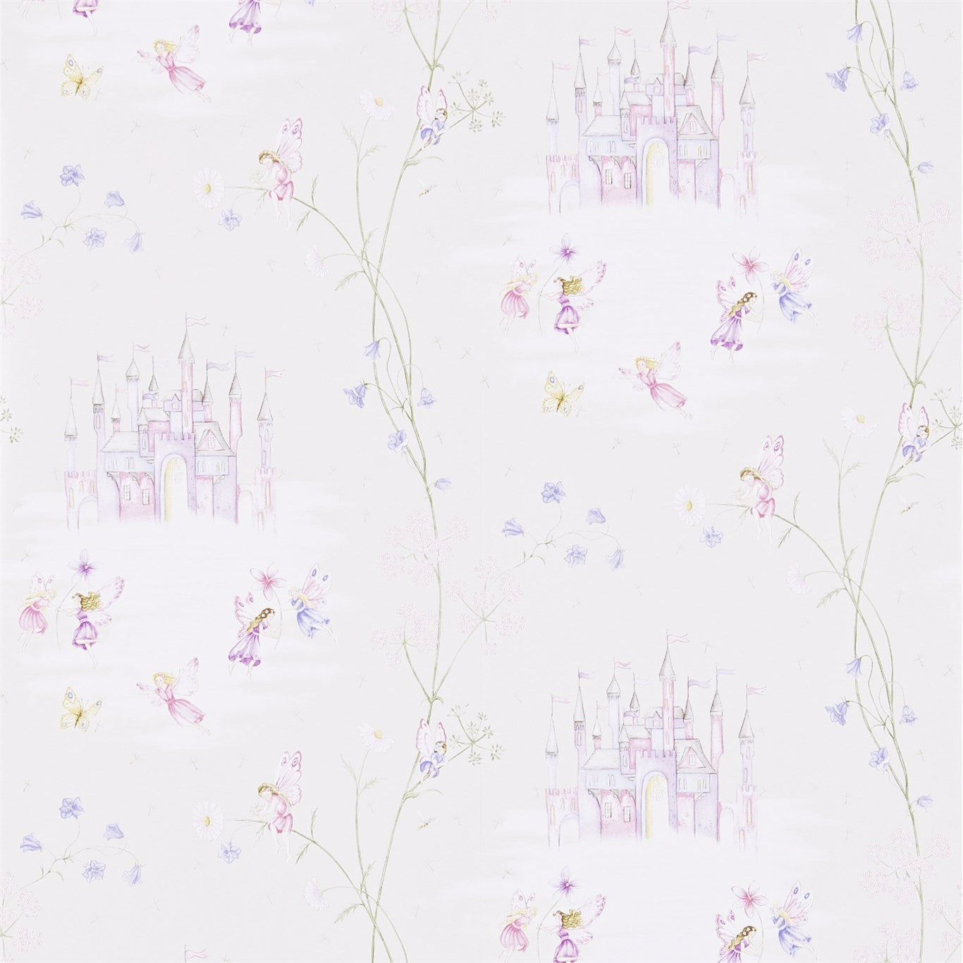 SANDERSON Fairy Castle Wallpaper Kids Vanilla  Gravure Printed Wallpaper - DLIT214047