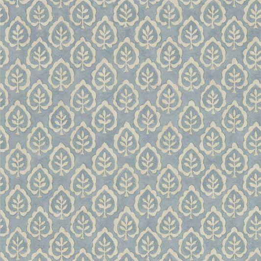 SANDERSON Fencott Wallpaper Leaves , Trees Blue  Gravure Printed Wallpaper - DLMW216898