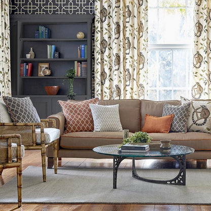 SANDERSON Botanic Trellis Fabric Geometric Bengal Red   - DLNC236788