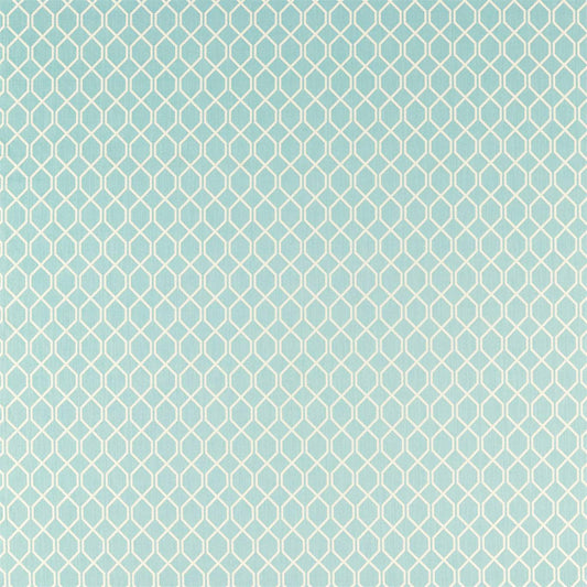 SANDERSON Botanic Trellis Fabric Geometric Blue Clay   - DLNC236792