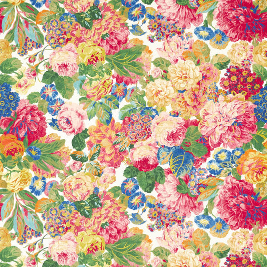 SANDERSON Rose & Peony Fabric Classic Floral Cerise   - DLUM226929
