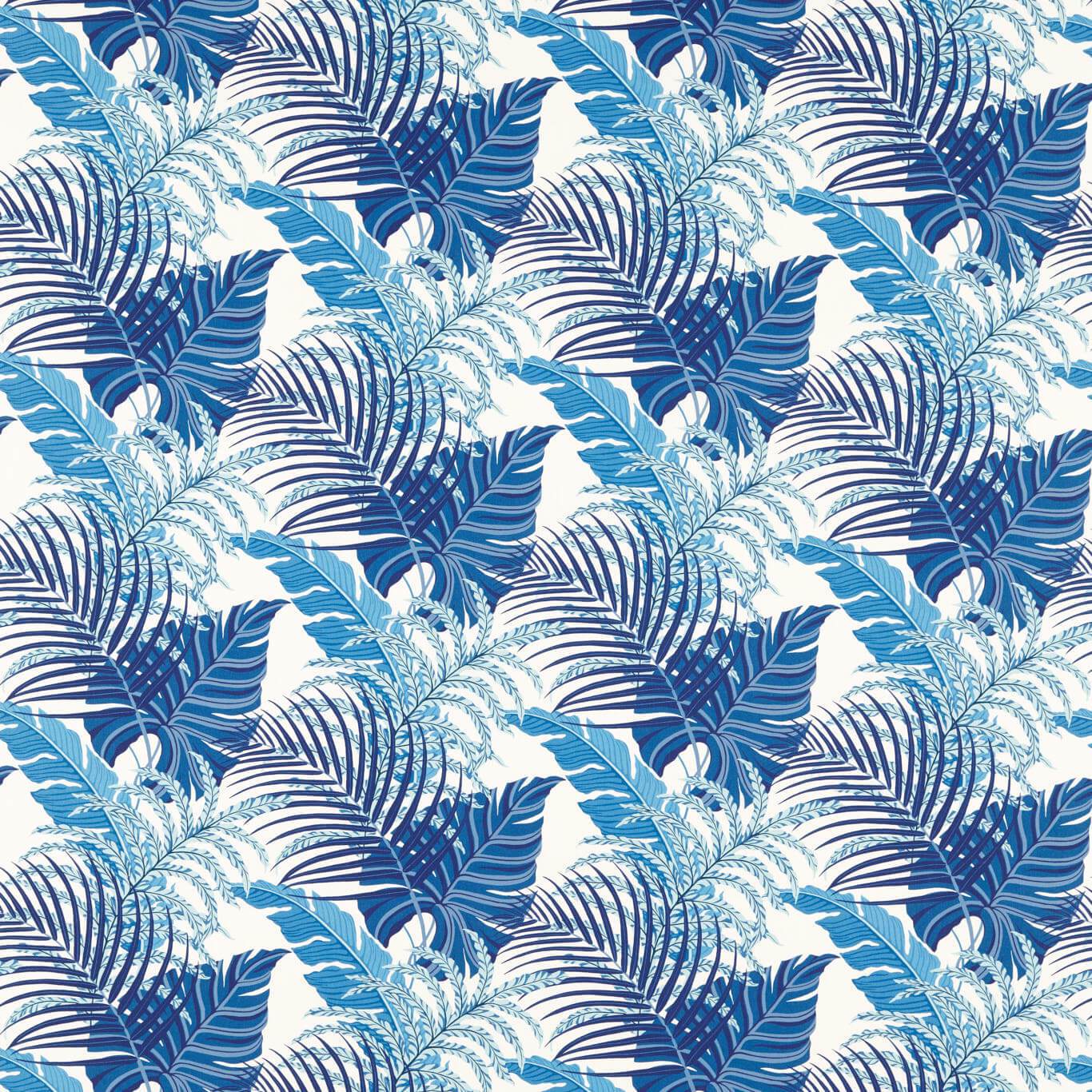 SANDERSON Manila Fabric Leaves , Trees French Blue   - DLUM226931