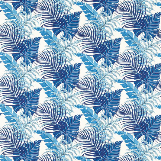 SANDERSON Manila Fabric Leaves , Trees French Blue   - DLUM226931