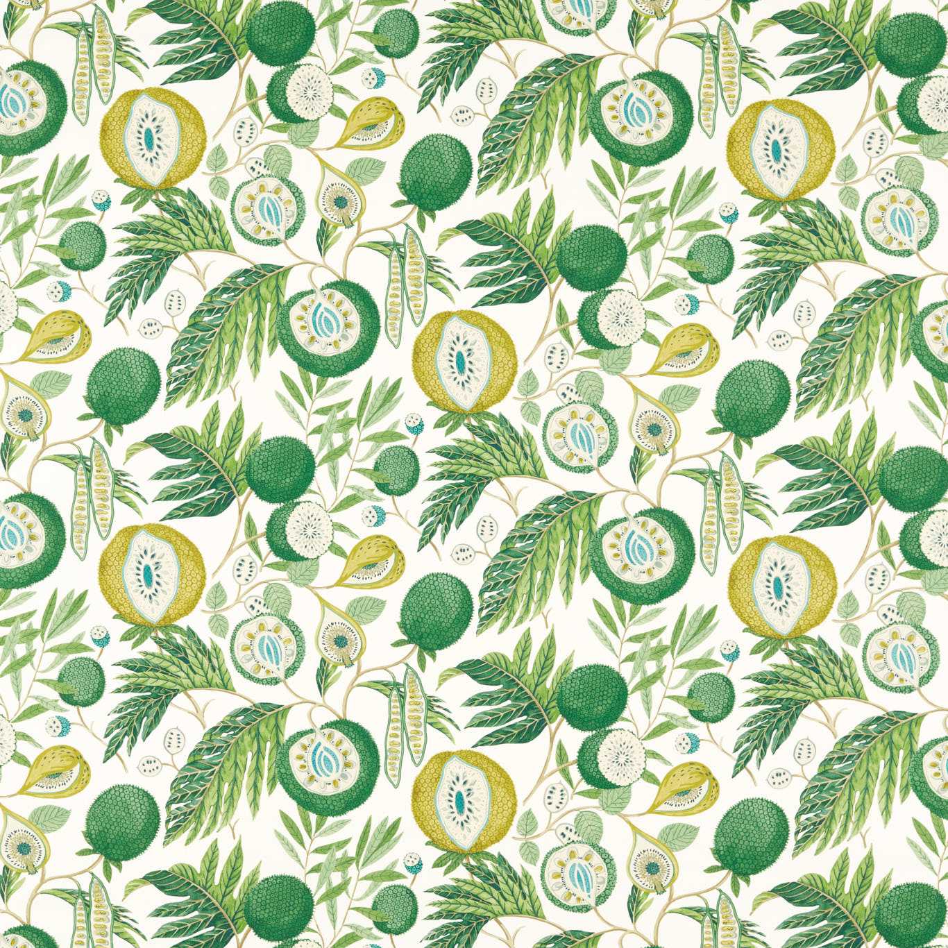 SANDERSON Jackfruit Fabric Floral ,Botanical Botanical Green   - DLUM226935
