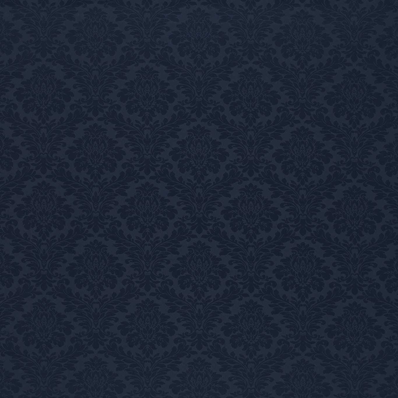 SANDERSON Lymington Damask Fabric Damasks Indigo   - DLYM232625