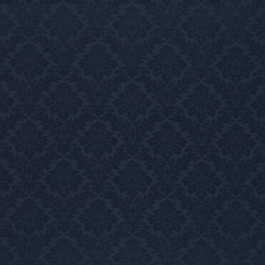 SANDERSON Lymington Damask Fabric Damasks Indigo   - DLYM232625