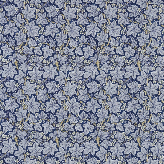 MORRIS & CO Bramble Fabric Leaves , Trees Indigo,Mineral   - DM3P224463