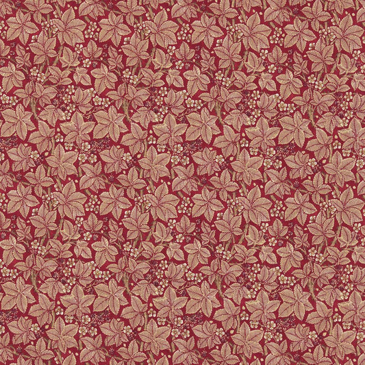 MORRIS & CO Bramble Fabric Leaves , Trees Wine,Thyme   - DM3P224465