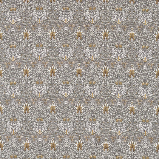 MORRIS & CO Snakeshead Fabric Damasks Pewter,Gold   - DM3P224468