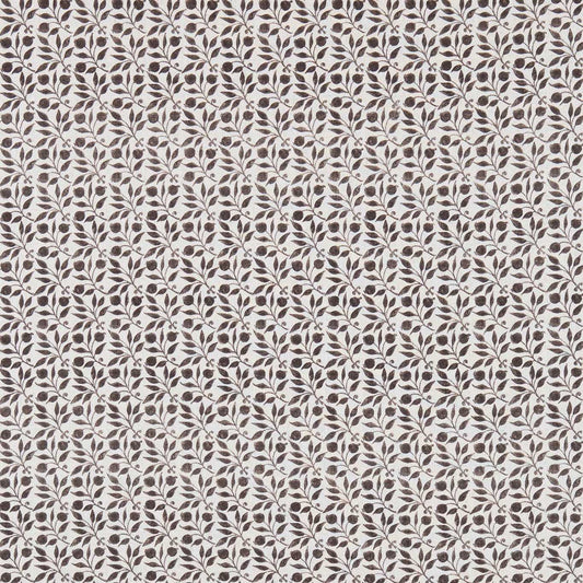 MORRIS & CO Rosehip Fabric Leaves , Trees Black,Ecru   - DM3P224488