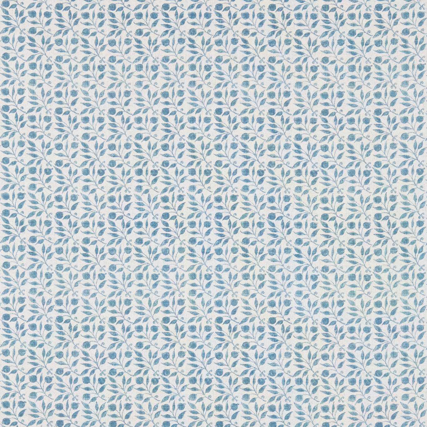 MORRIS & CO Rosehip Fabric Leaves , Trees Mineral Blue   - DM3P224490