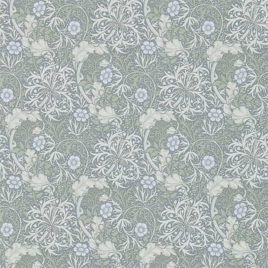 MORRIS & CO Morris Seaweed Wallpaper Contemporary, Floral Silver,Ecru  Surflex-Printed Wallpaper - DM3W214715