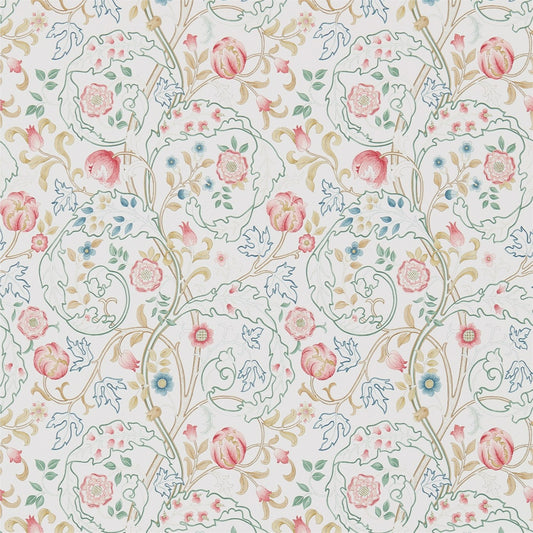 MORRIS & CO Mary Isobel Wallpaper Contemporary, Floral Pink,Ivory  Gravure Printed Wallpaper - DM3W214728