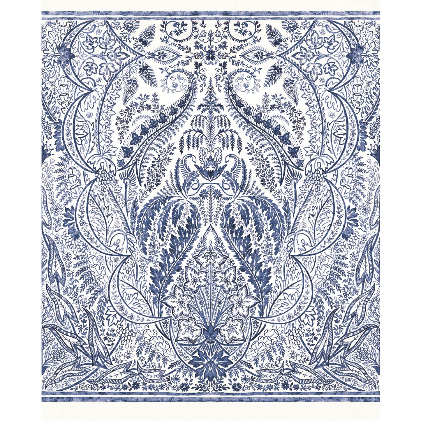 York Wallcoverings Damask Resource Library Jaipur Paisley Damas Blue Wall Mural  Damasks Multicolor   - DM4912M