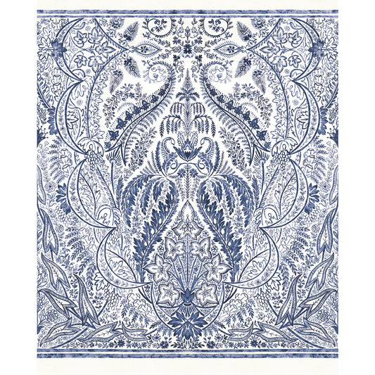 York Wallcoverings Damask Resource Library Jaipur Paisley Damas Blue Wall Mural  Damasks Multicolor   - DM4912M