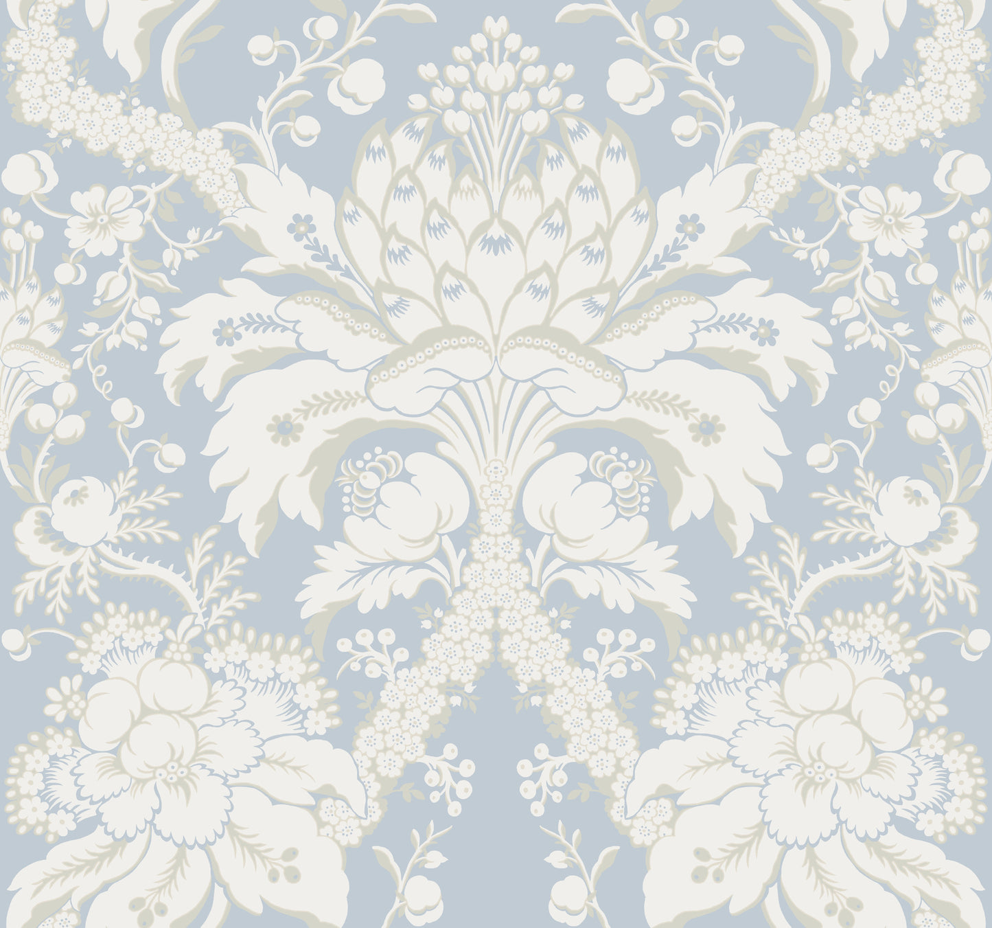 York Wallcoverings Damask Resource Library French Artichoke Dam Blue Wallpaper  Damasks Blues   - DM4955