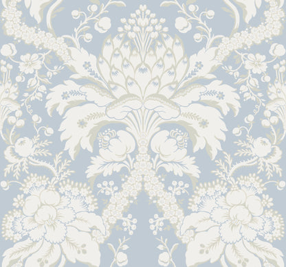 York Wallcoverings Damask Resource Library French Artichoke Dam Blue Wallpaper  Damasks Blues   - DM4955