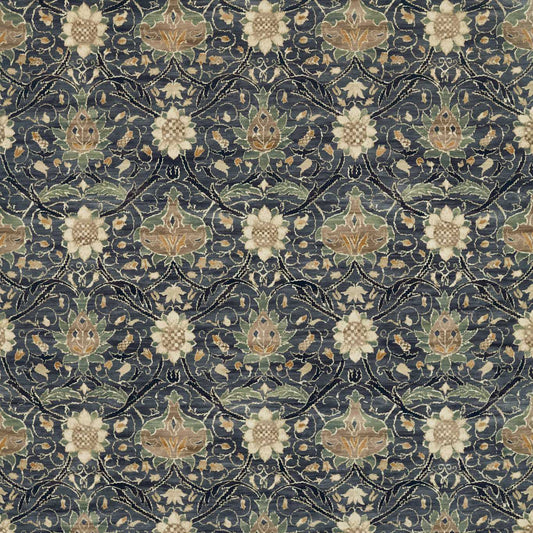 MORRIS & CO Montreal Velvet Fabric Classic Floral Indigo,Slate   - DM4U226389
