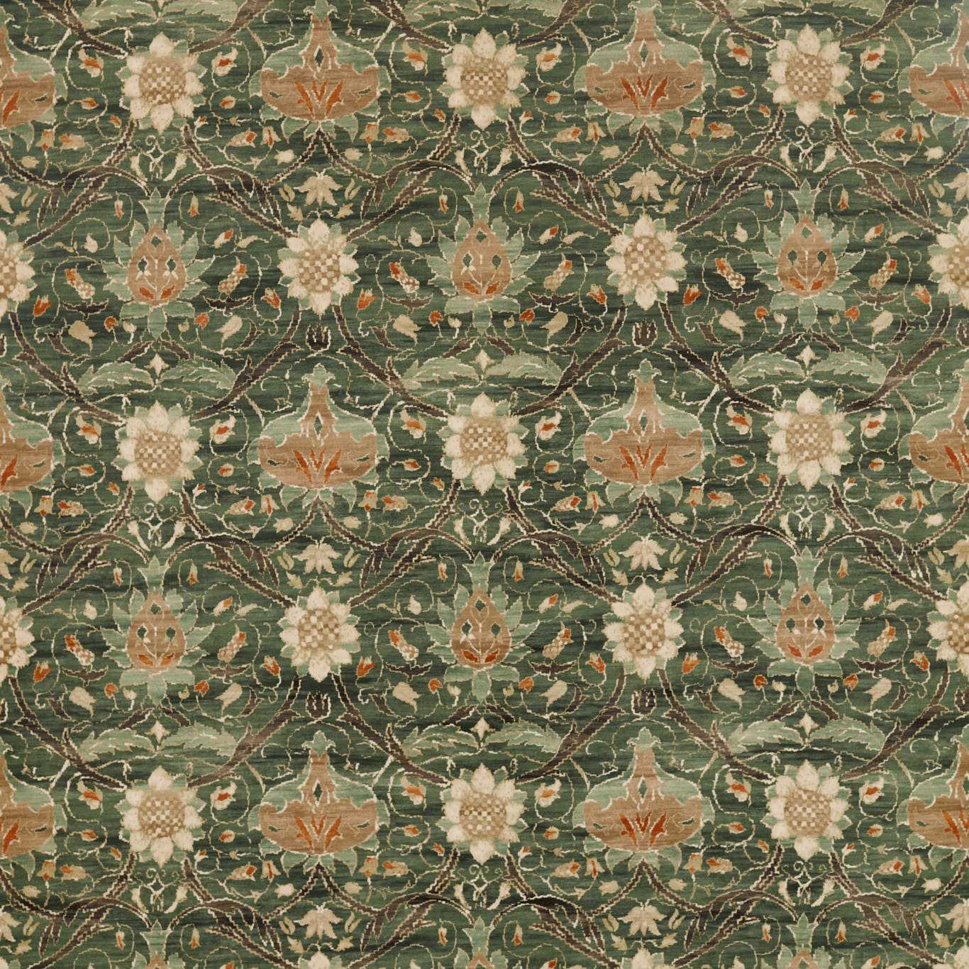 MORRIS & CO Montreal Velvet Fabric Classic Floral Forest,Teal   - DM4U226391