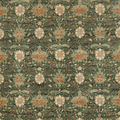 MORRIS & CO Montreal Velvet Fabric Classic Floral Forest,Teal   - DM4U226391