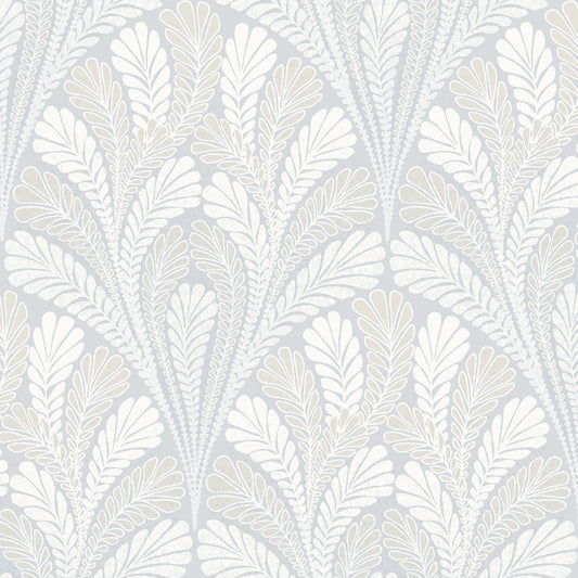 York Wallcoverings Damask Resource Library Shell Damask Blue Wallpaper  Damasks Blues   - DM5021
