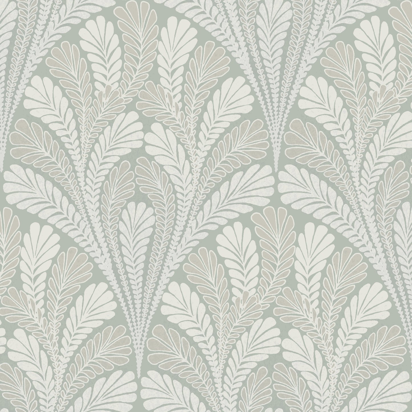 York Wallcoverings Blues II Shell Damask Green Wallpaper  Damasks Greens   - DM5023