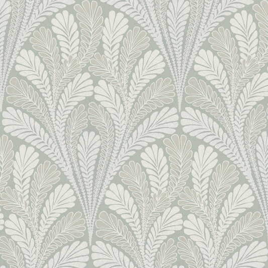 York Wallcoverings Blues II Shell Damask Green Wallpaper  Damasks Greens   - DM5023
