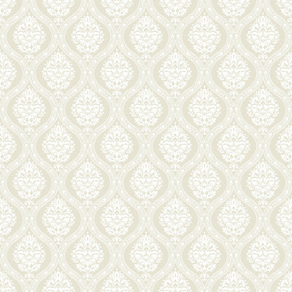 York Wallcoverings Beige and Neutrals Petite Ogee Beige Wallpaper  Damasks Neutrals   - DM5025