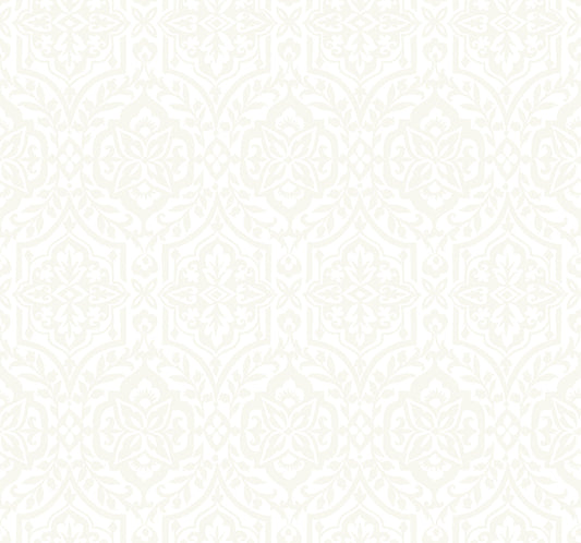 York Wallcoverings Best Sellers Catherdral Damask White Wallpaper  Damasks Whites and Off-Whites   - DM5032
