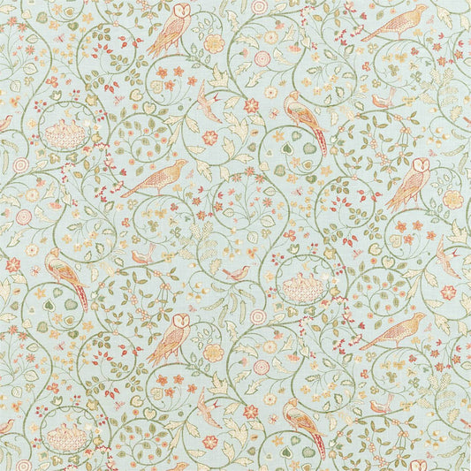 MORRIS & CO Newill Fabric Leaves , Trees Grey Blue   - DM5F226590