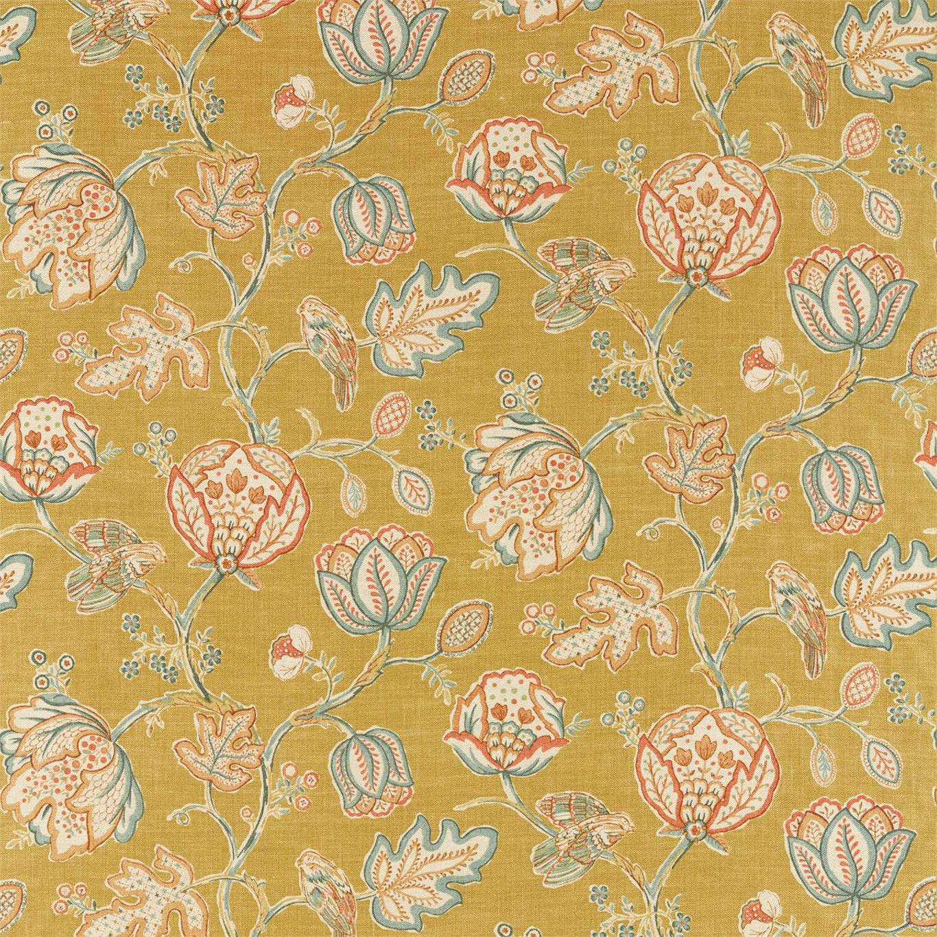 MORRIS & CO Theodosia Fabric Classic Floral Saffron   - DM5F226595