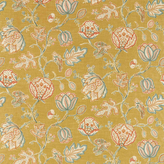 MORRIS & CO Theodosia Fabric Classic Floral Saffron   - DM5F226595