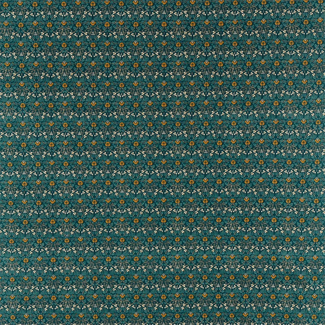 MORRIS & CO Eye Bright Fabric Leaves , Trees Teal   - DM5F226598
